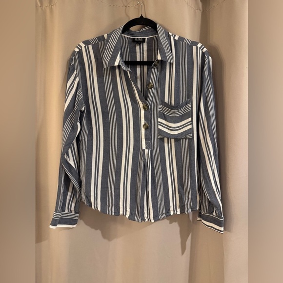 A.N.A Blue Striped Button-Up Shirt - Picture 1 of 6